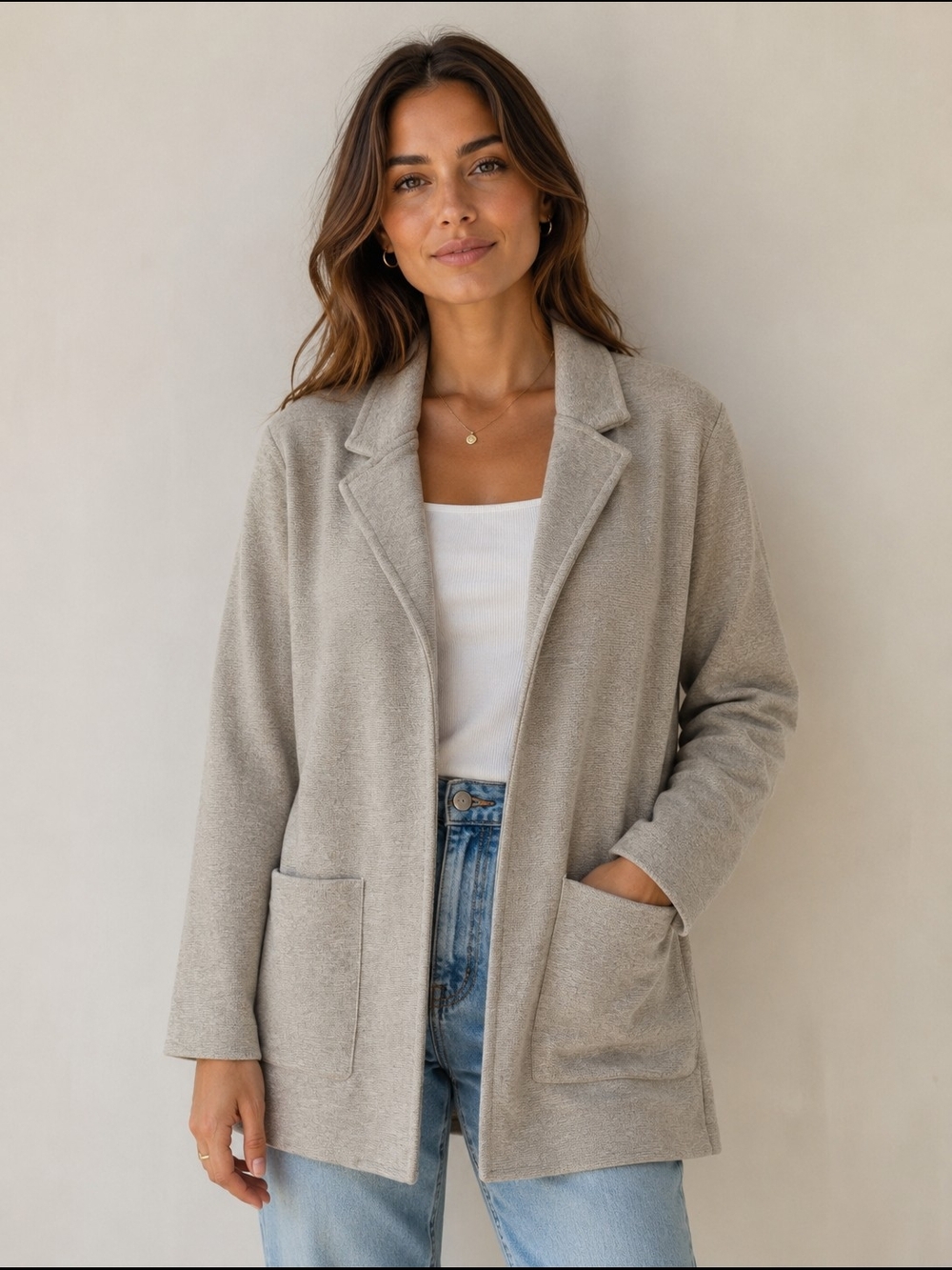 Magaschoni Open-Front Knit Blazer/Cardigan – Size Medium – Like New